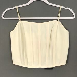 Sincerely Jules Top Large Ivory Crop Corset Bustier Western Coastal Festival Y2K